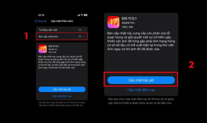 Chọn Tải và cài đặt để thực hiện nâng cấp hệ điều hành