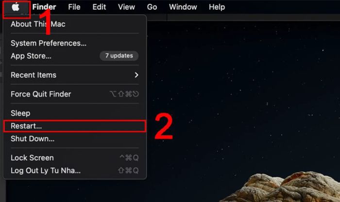 Khởi động lại MacBook