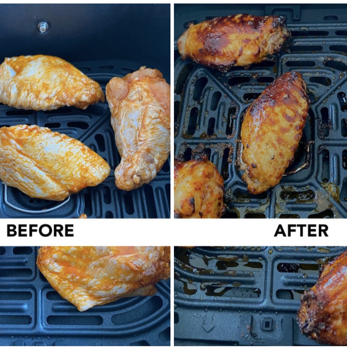 crispy, air-fried chicken wings