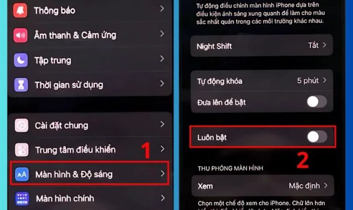 Tắt tính năng Always On Display