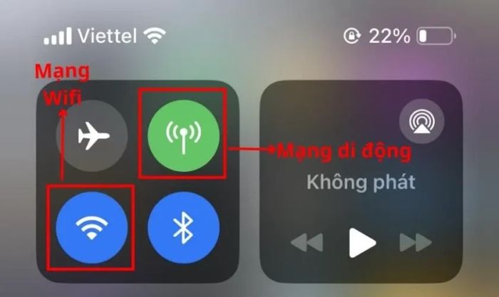 Kiểm tra lại kết nối mạng trên điện thoại