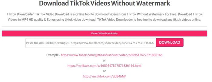 Bước 1: Truy cập vào trang chủ theo liên kết: https://www.expertsphp.com/tiktok-video-downloader.php