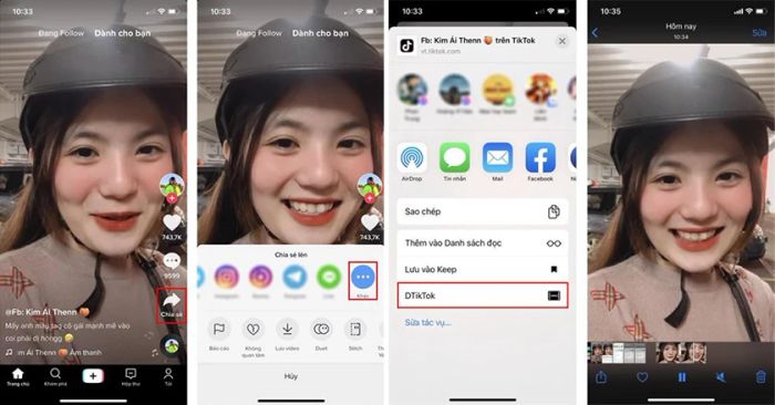 Nhấn vào nút Chia sẻ rồi chọn Sao chép URL chia sẻ