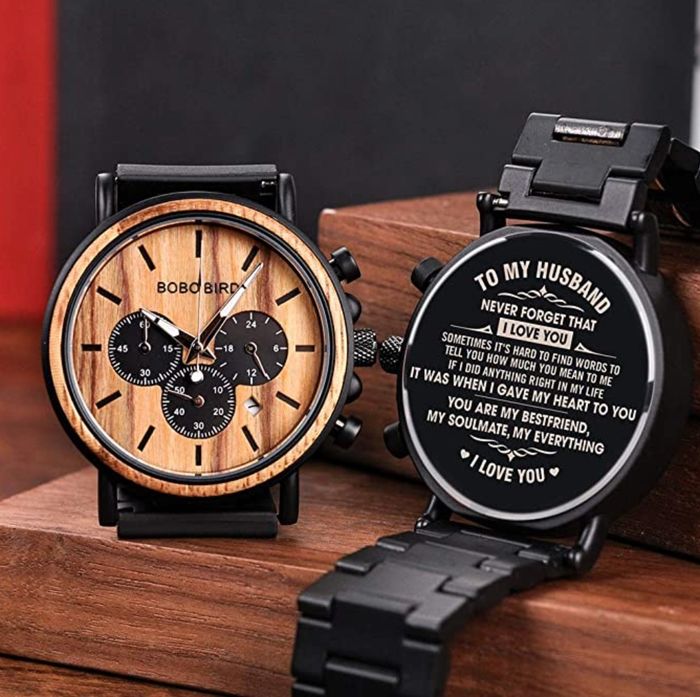 The engraved wristwatch