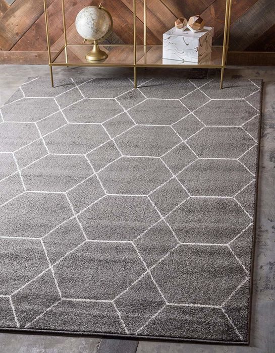 Gray and white hexagon