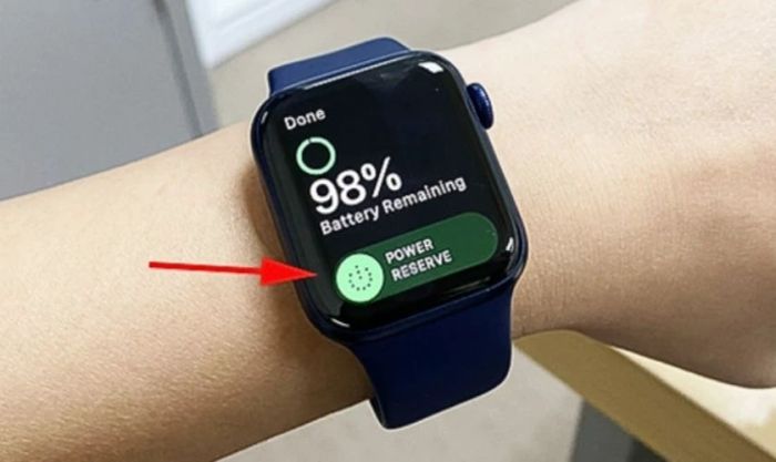 Chọn chế độ Power Reserve để kích hoạt tính năng tiết kiệm năng lượng tối đa.