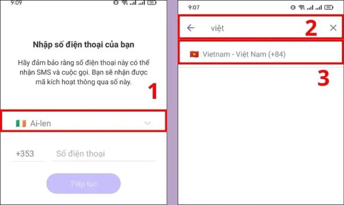 Xác nhận lại mã vùng điện thoại quốc gia