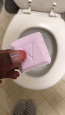 The writer throwing the bomb into the toilet.