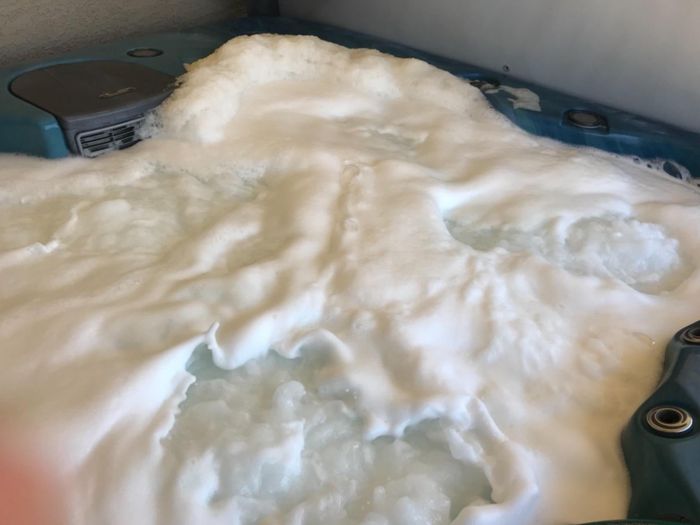 A reviewer’s hot tub being cleaned and restored to its original cleanliness.
