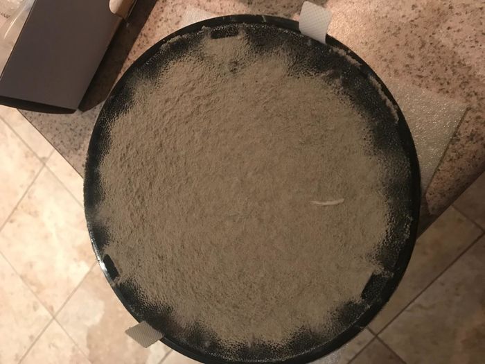 Reviewer photo showing the filter covered in dust it has collected