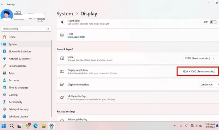 Kiểm tra độ phân giải màn hình
