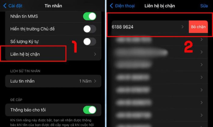 Nếu bạn thấy số của tổng đài ngân hàng, hãy gỡ chặn