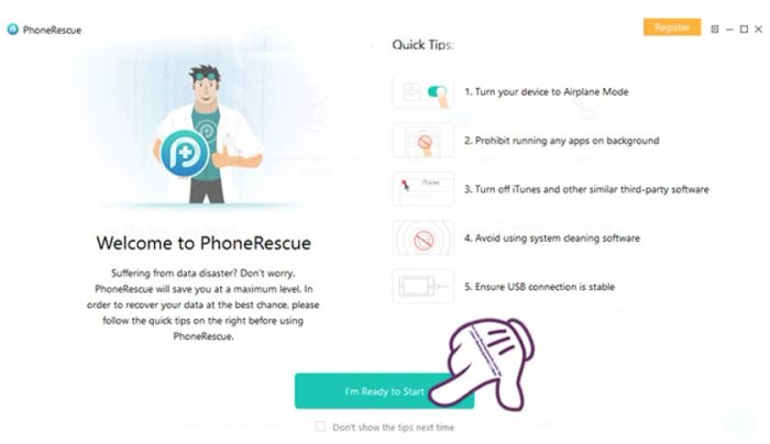 Sử dụng PhoneRescue để khôi phục dữ liệu đã mất