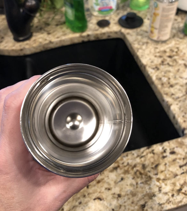 The same reviewer's water bottle now looking spotless and sparkling clean after using the cleaning tablet