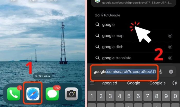 Đăng nhập tài khoản Google qua trình duyệt web trên iPhone