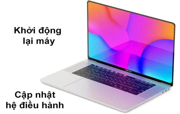 Khởi động lại máy để khắc phục lỗi bàn phím MacBook bị liệt do vấn đề phần mềm