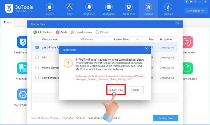 Sử dụng 3utools