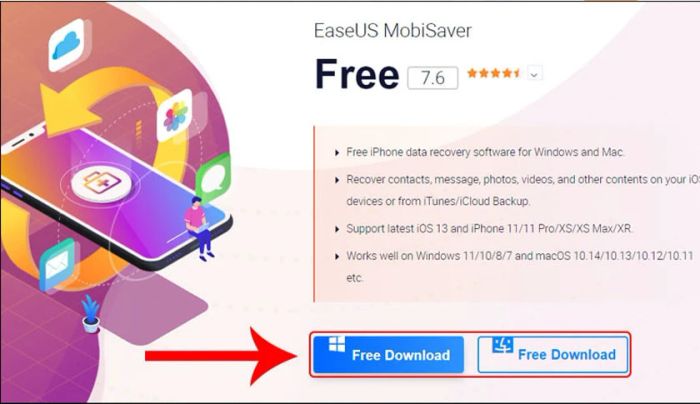 Sử dụng EaseUS MobiSaver để khôi phục tin nhắn