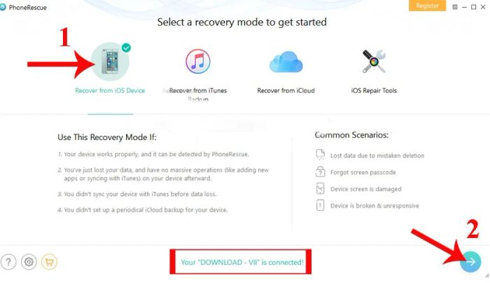 Sử dụng PhoneRescue để khôi phục tin nhắn và dữ liệu khác