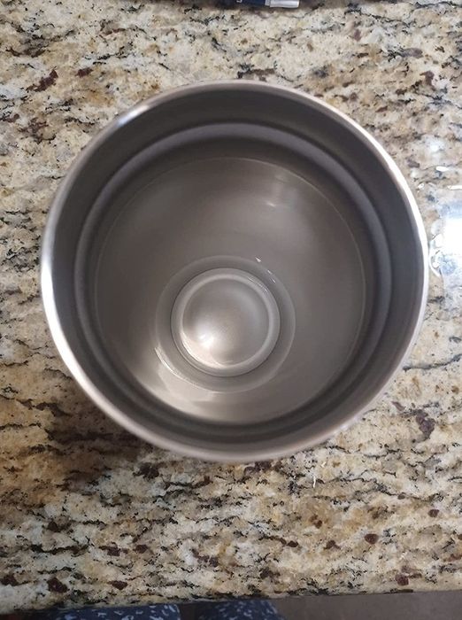 The inside of the Yeti cup after it has been cleaned with the product