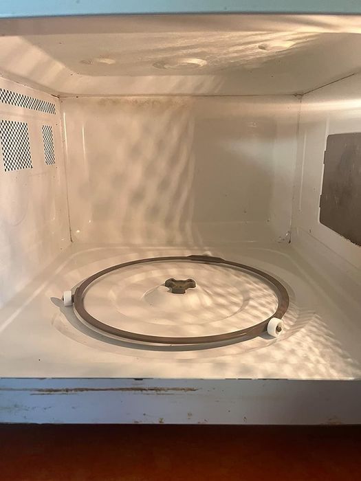Same reviewer's now sparkling clean microwave after using Angry Mama