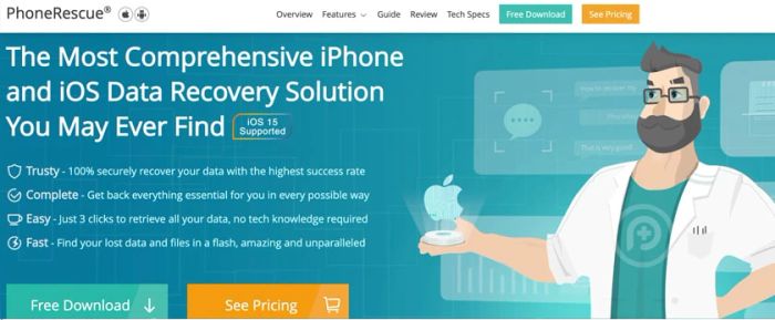 Sử dụng PhoneRescue để lấy lại tin nhắn iPhone đã xóa