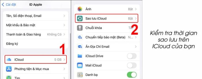 Khôi phục tin nhắn qua iCloud