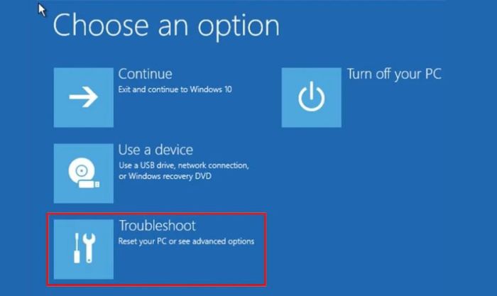 Chọn vào Troubleshoot
