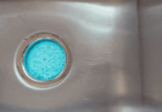 A gif of the foaming cleaner in action