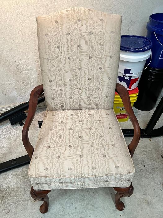 The same chair after cleaning, now looking much brighter and cleaner