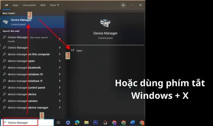 Mở Device Manager