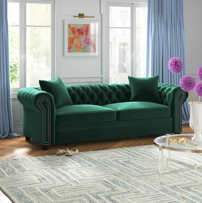 the couch in green