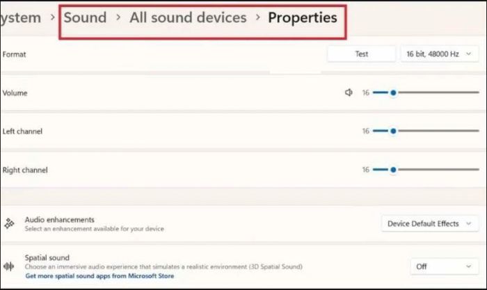 Nhấn vào All Sound Devices và chọn vào Properties