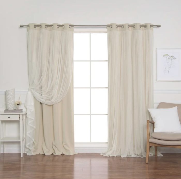 white curtains