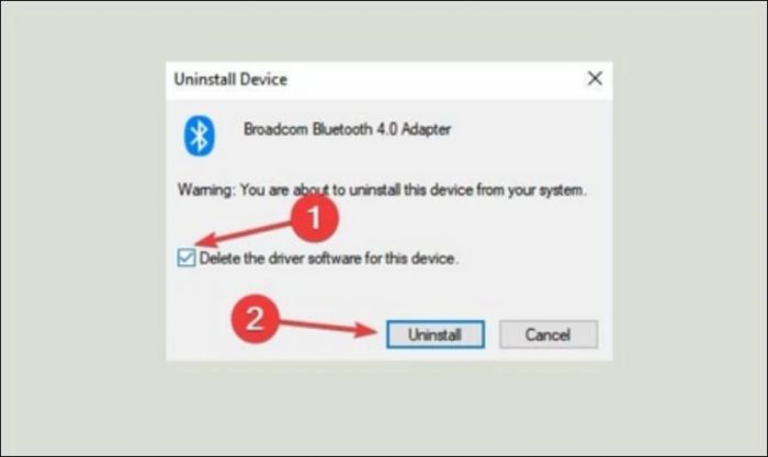 Bạn đánh dấu vào ô Delete the driver software for this device và nhấn Uninstall