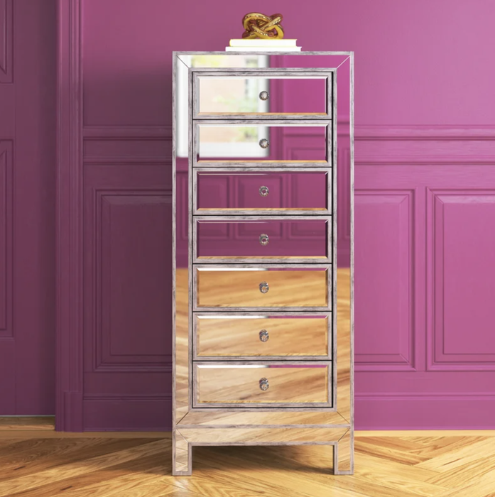 mirrored chest of drawers