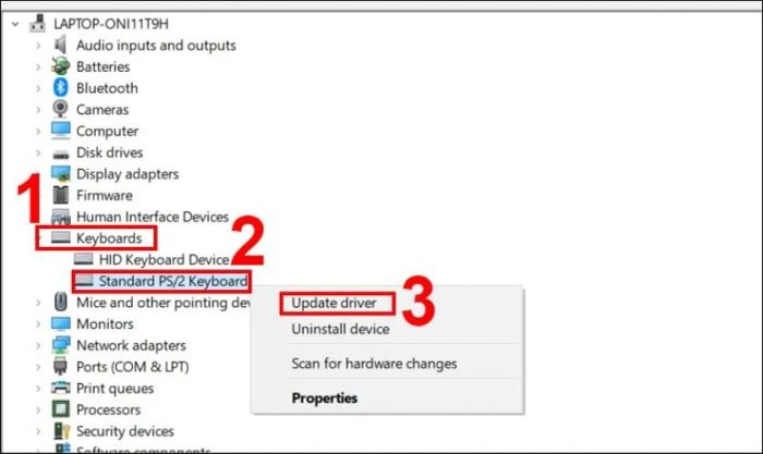 Chọn Update Driver để cập nhật driver mới nhất cho máy tính của bạn.