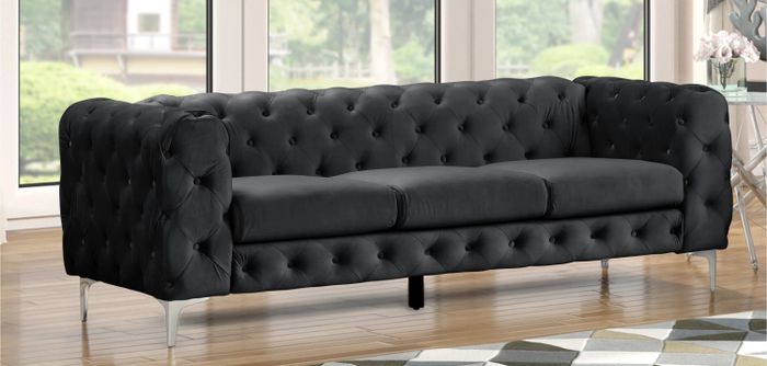 black tufted bubbly sofa