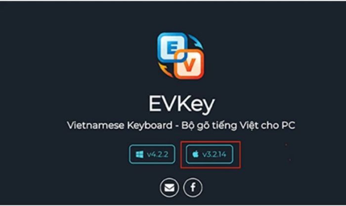 Truy cập vào website evkeyvn.com và chọn phần tải dành cho hệ điều hành MacOS.