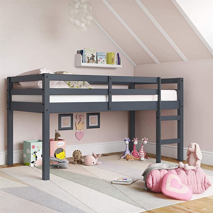 Image of a gray bed frame.
