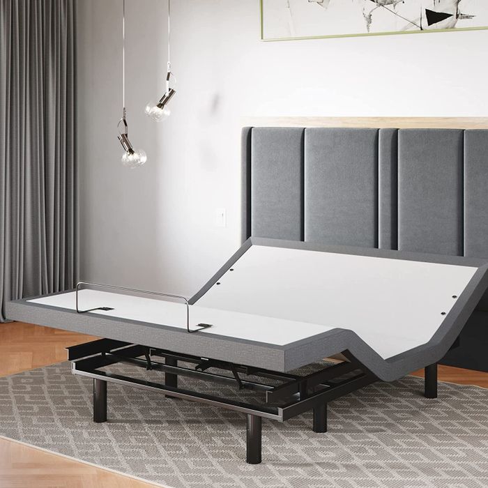 The adjustable bed frame.