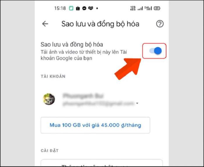 Sao lưu ảnh Android