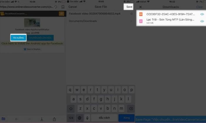 chuyển video qua thư viện bằng cách chọn video