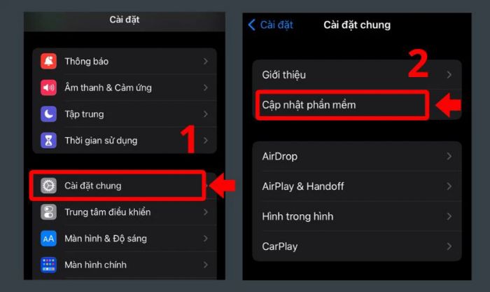 Cập nhật phiên bản iOS mới nhất
