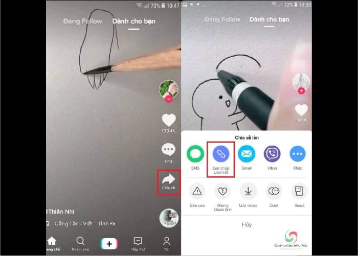 Chia sẻ đường link video TikTok của bạn trên các nền tảng có nhiều người quan tâm