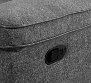 Close-up photo showing the reclining power button in detail.