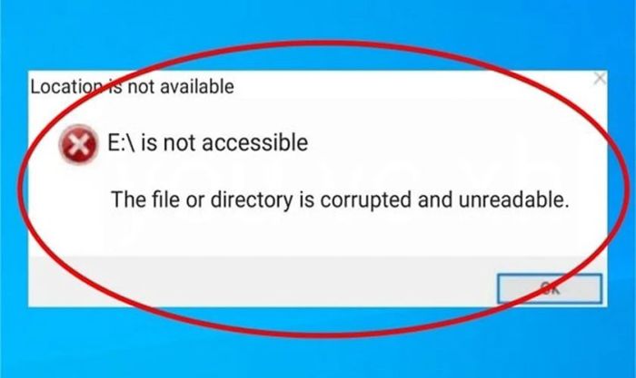 Thông báo lỗi 'is not accessible' là một trong những lỗi thường gặp trên ổ cứng máy tính, laptop.