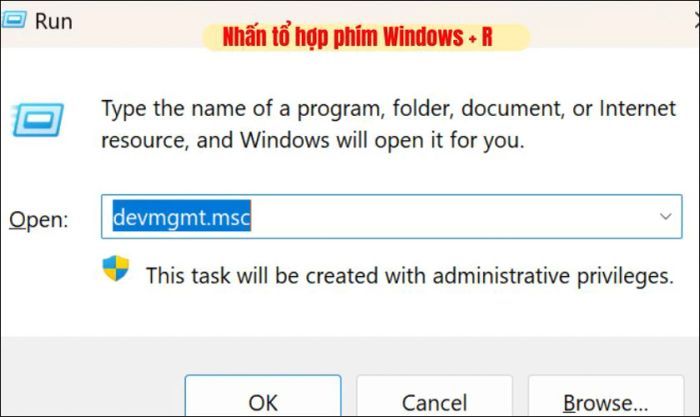 Nhấn tổ hợp phím Windows + X