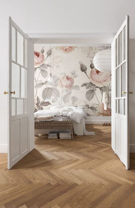 The mural adorning a bedroom wall.