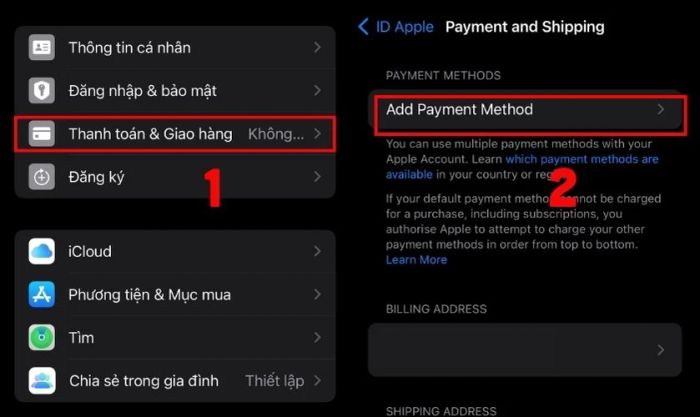 Thêm các phương thức thanh toán khác
